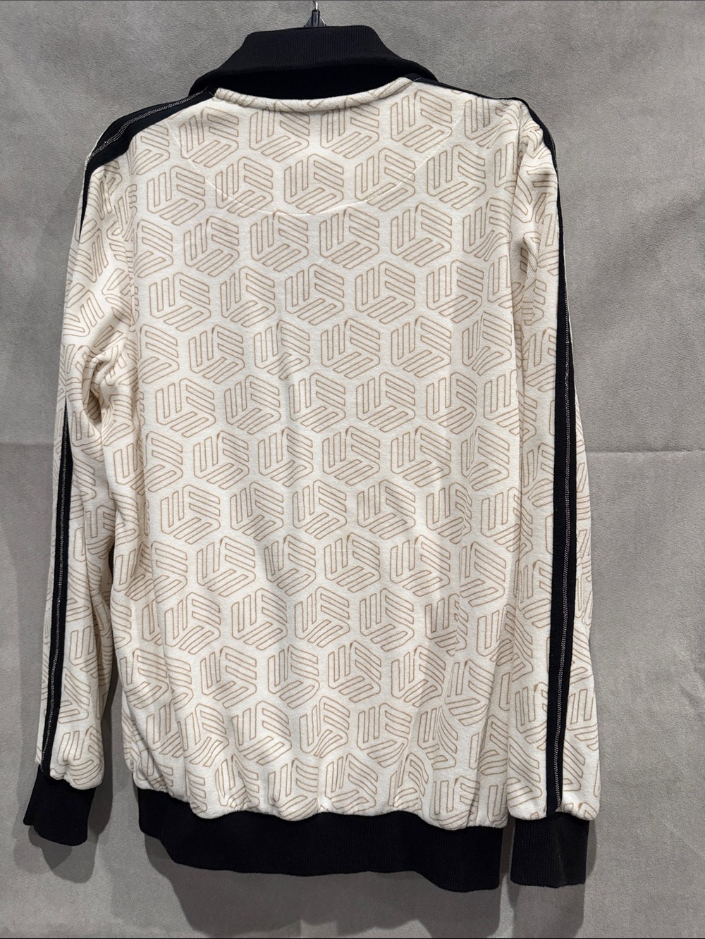 BOOHOO MAN Cream & Black Geometric Track Jacket and Joggers Set. LIKE NEW‼️ - Picture 7 of 14